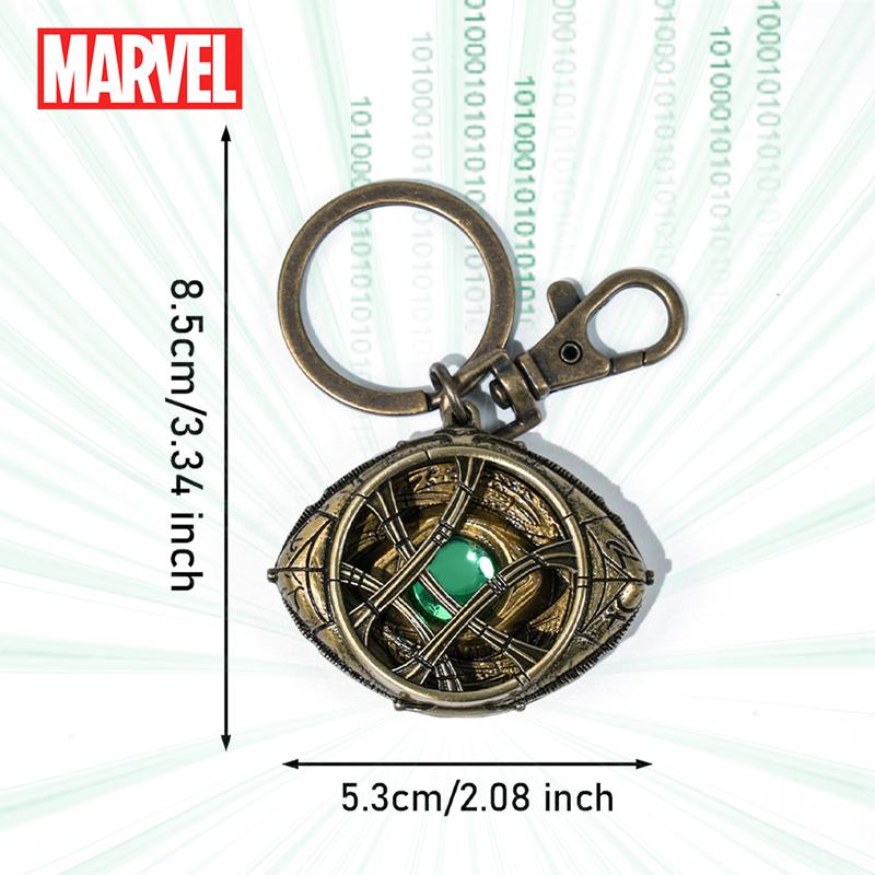 Marvel Iron Man Arc Reactor Doctor Strange Eye of Agamotto Metal Alloy Keychain 1pc Official License Colored Time Stone Container Pewter Keyring Glow in the Dark Power Core Bag Clip Pendant 3D Design Drop-proof Durable Accessory Collection Avengers Gift