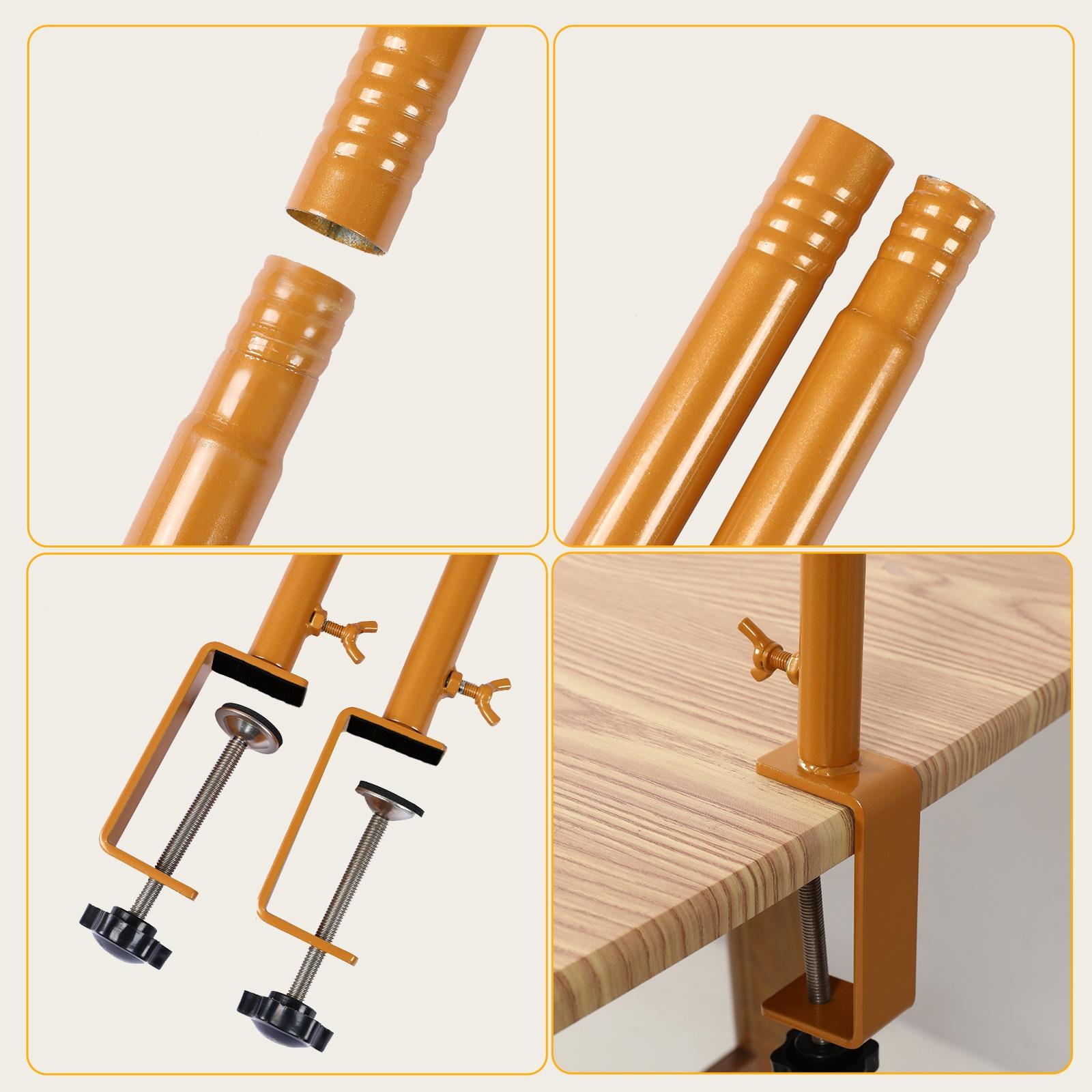 Over the Table Rod Stand with Clamps Adjustable 13''-42'' Tall 29"-98" Length Gold Table Arch Hanging for Wedding Birthday Party Halloween Christmas Decoration Over the Table Rod Stand with Clamps Adjustable 13''-42'' Tall 29"-98" Length Gold Table Arch Hanging for Wedding Birthday Party Halloween Christmas Decoration