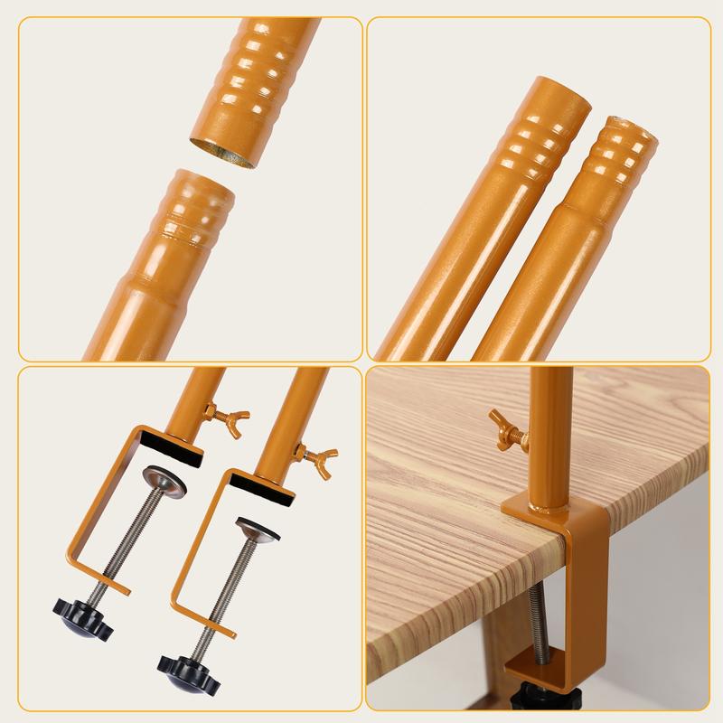 Over the Table Rod Stand with Clamps Adjustable 13''-42'' Tall 29"-98" Length Gold Table Arch Hanging for Wedding Birthday Party Halloween Christmas Decoration Over the Table Rod Stand with Clamps Adjustable 13''-42'' Tall 29"-98" Length Gold Table Arch Hanging for Wedding Birthday Party Halloween Christmas Decoration