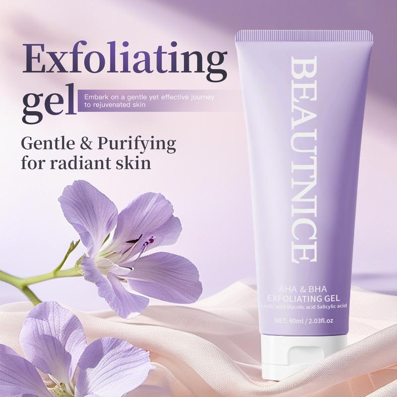 BEAUTNICE Scientifically Blended Acid Exfoliating Gel 60ml Gentle Hydrating Deep Clean For Face & Body All Skin Types Flawless Soft Cleansing Moisturizer