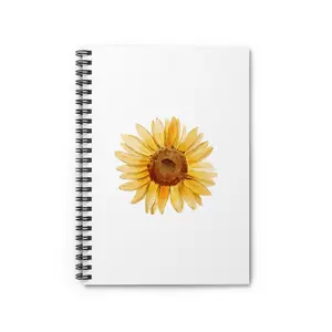 Yellow Watercolor Sunflower Spiral Notebook | Ruled Journal