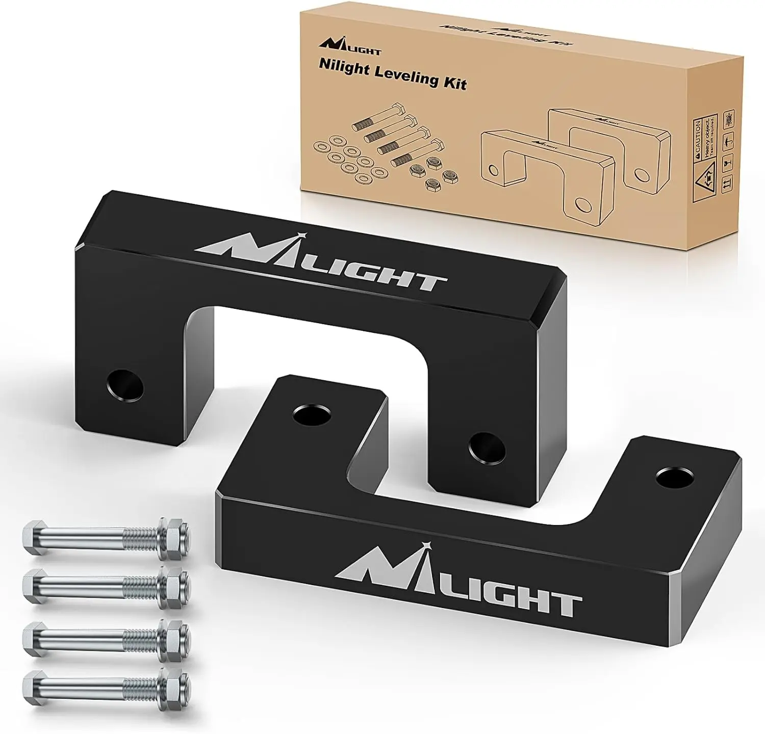 Nilight 1.5" Aluminum Alloy Front Leveling & Lift Kit, Car Repair Tools with Screws for Suspension Raise, Compatible with Chevy Avalanche Silverado Suburban 1500 Tahoe & GMC Sierra Yukon XL1500 (2007-2023), Avalanche/Sierra, Suspension Fix, 2007-2020 Subu