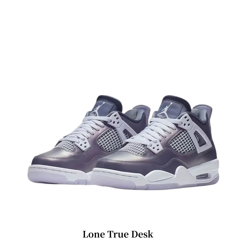 Mauve Iridescent All-Day Glam Walking Shoes Square Silver Mesh Side Sleek Gradient Metallic Leather Wide Clean White Flat Layers Light White Lavender Stacked Foam Midsole Durable Fine Grain Rubber Toe Party Street Casual Footwear