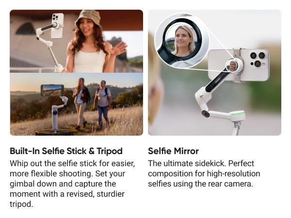 Insta360 Flow 2 Pro Creation Bundle - Foldable AI Phone Gimbal, Track in 200+ Apps with Apple DockKit, Multi-Person Tracking, 360º Pan Tracking, Built-in Tripod/Selfie Stick, iPhone/Android Portable Stabilizer