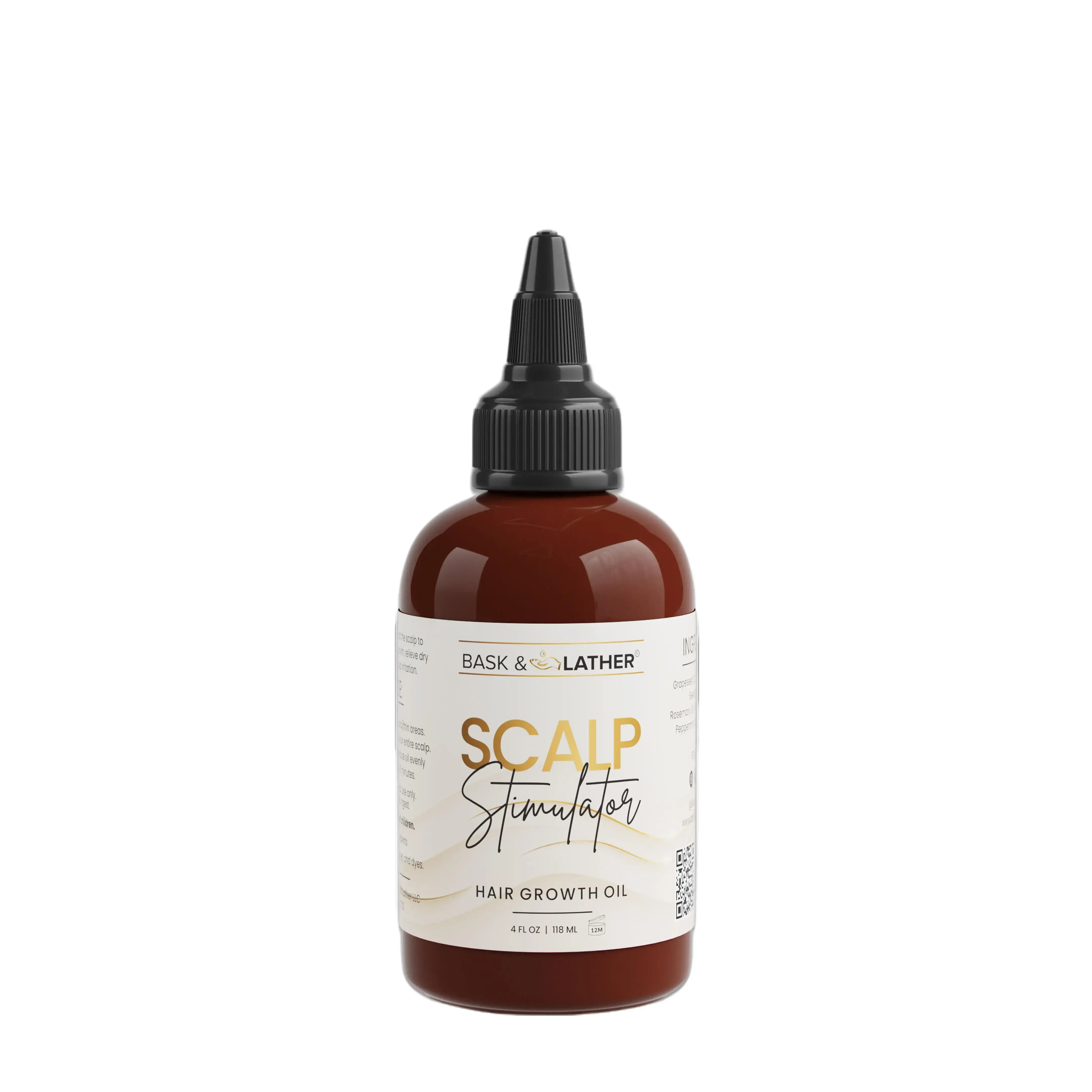 JUMBO Scalp Stimulator Hair Growth Oil – Lightweight Rosemary & Mint Blend for Thicker, Fuller Hair, Alopecia Support & Hair Regrowth | Stimulates Roots & Nourishes All Hair Types by Bask & Lather