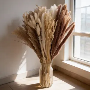 Boho Elegant Dried Flower Bouquet Set for Home Hotel Office Weddings Parties Low Maintenance Design American Farmhouse Style