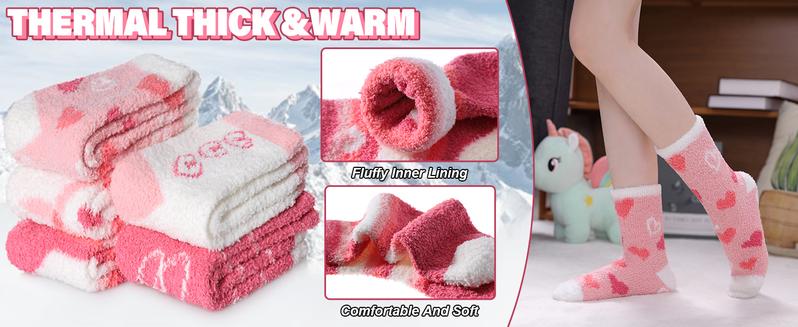 Fuzzy Socks for Women Soft Fluffy Home Sleeping Socks Cozy Warm Slipper Socks 6 or 5 Pairs Comfortable Material Ideal for Chilly Evenings