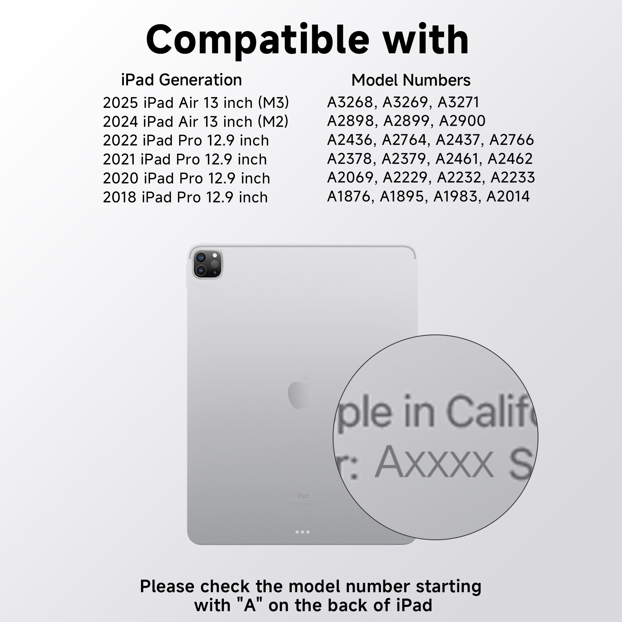 2026 iPad Magic KeyboardCase for (M3/M2, 2025/2024) & Air 5th/4th Gen – 360° Rotating Multi-Touch Trackpad, Type-C Charging, RGB Backlit Keyboard, Transparent Back with Pencil Holder Covers Wireless