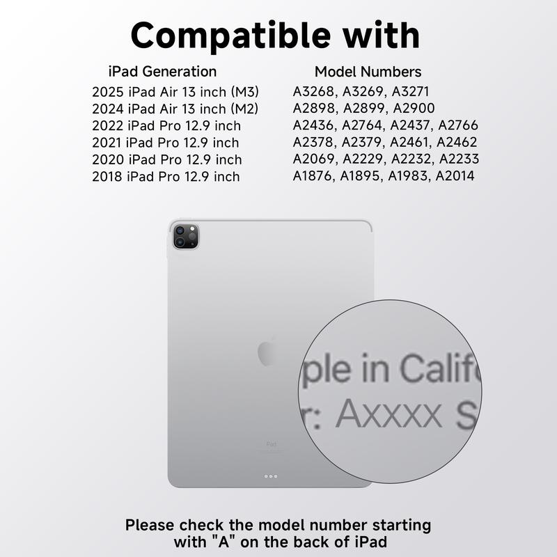 2026 iPad Magic KeyboardCase for (M3/M2, 2025/2024) & Air 5th/4th Gen – 360° Rotating Multi-Touch Trackpad, Type-C Charging, RGB Backlit Keyboard, Transparent Back with Pencil Holder Covers Wireless