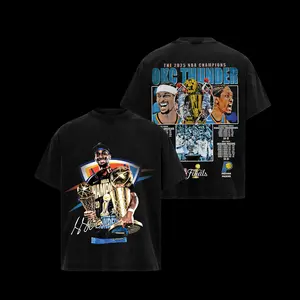 Shai Gilgeous Alexander SGA 2025 Champions Thunder Unisex T-Shirt, Sweatshirts, 100% Heavy Cotton Thunder Basketball Team T-Shirt, Basketball Legend Shirt Gift For True Basketball Fans Graphic Tees Streetwear Outfit