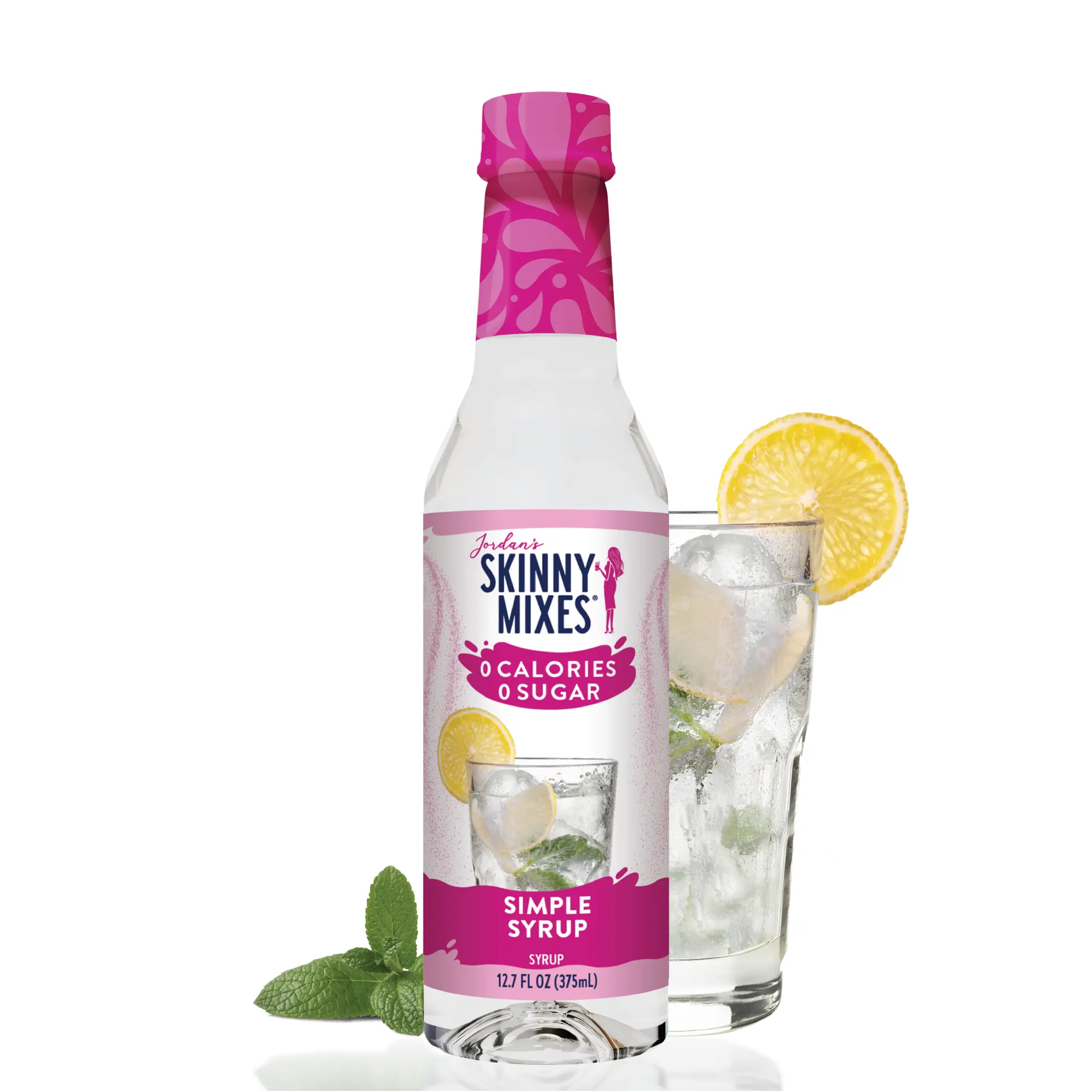Skinny Mixes Sugar Free Simple Syrup 375ml - Sugar Free Syrup for Drinks, 0 Calories, Sweet Beverage Option