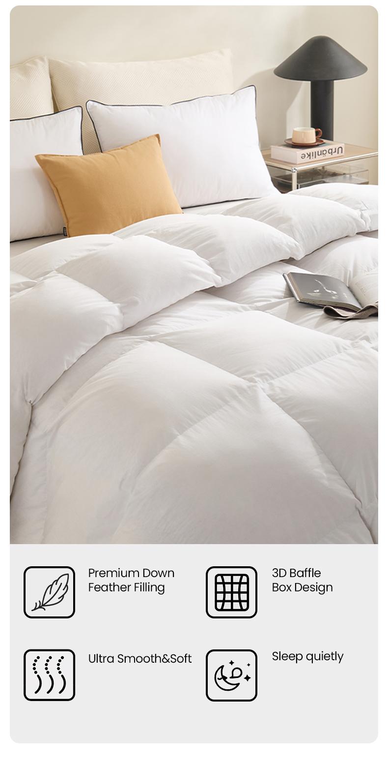 APSMILE Luxurious Goose Down Feather Comforter Duvet Insert Ultra Soft Fluffy Lightweight All Season Down Comforter Super Warmth Hotel Collection Bedding Sleeping Lightweight Cozy Blanket TikTokShopBlackFriday