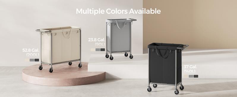 SONGMICS HOME Laundry Basket with Wheels, Rectangular Rolling Laundry Hamper, Removable Liner, Steel Frame with Handle, Storage, Organiser SONGMICS HOME Laundry Basket with Wheels, Rectangular Rolling Laundry Hamper, Removable Liner, Steel Frame with Handle, Storage, Organiser