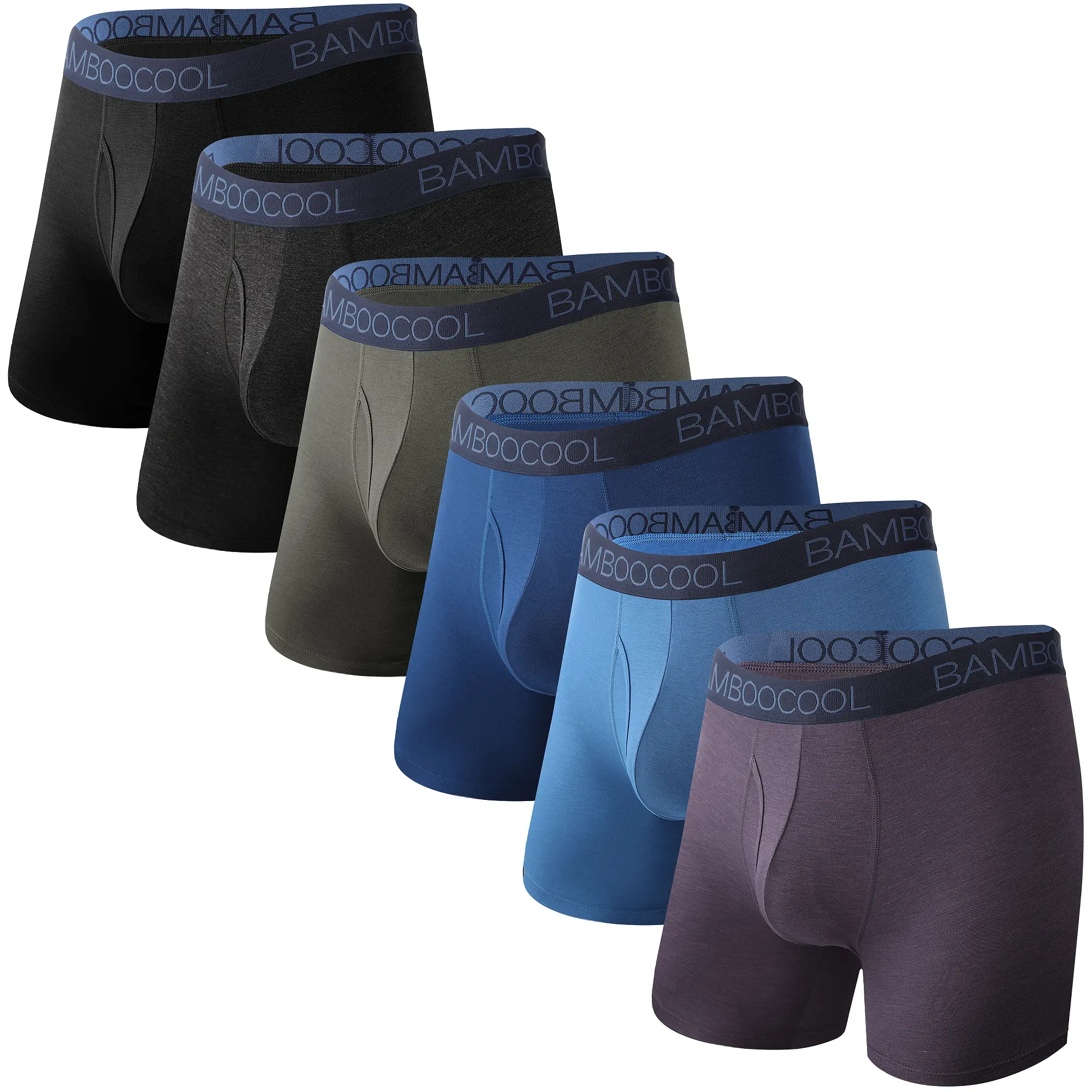 BAMBOOCOOL Men's Breathable Boxer Briefs - 6 Pack, Moisture-Wicking, Sportswear, Athletic, Comfortsoft, Tag-Free, Open Fly Pouch, Christmas Gifts for Men Fabric Activewear summervibes,,summerwins,clothes for back to school,first day of school outfits