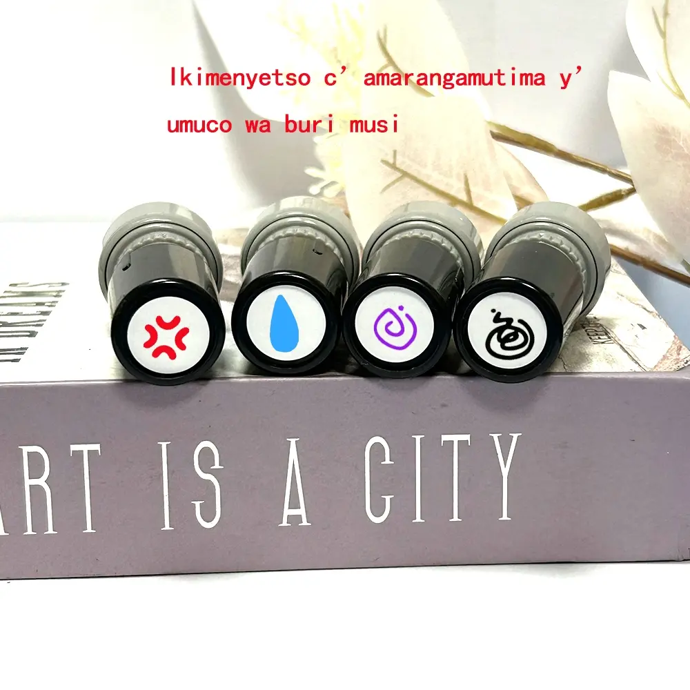 Mini Emotion Light-Sensitive Stamp Set, Creative Diary Stamps for Daily Life Records, Fun Stationery Items, 4 Pieces