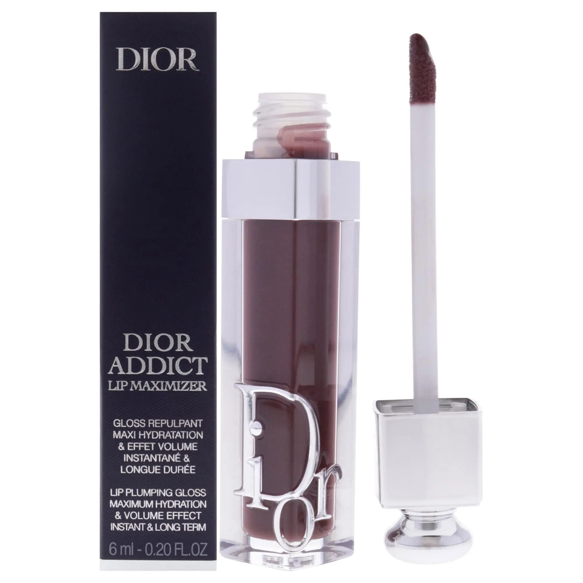Dior Addict Lip Maximizer Plumping Lip Gloss, Hydrating Volume Effect Makeup for Women, 020 Mahogany, 0.2 oz
