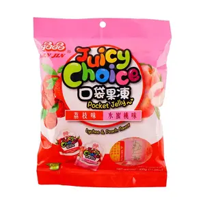 JINGJING Taiwan Lychee Peach Jelly Mix 320g - Snack Fruit Pudding Pouches