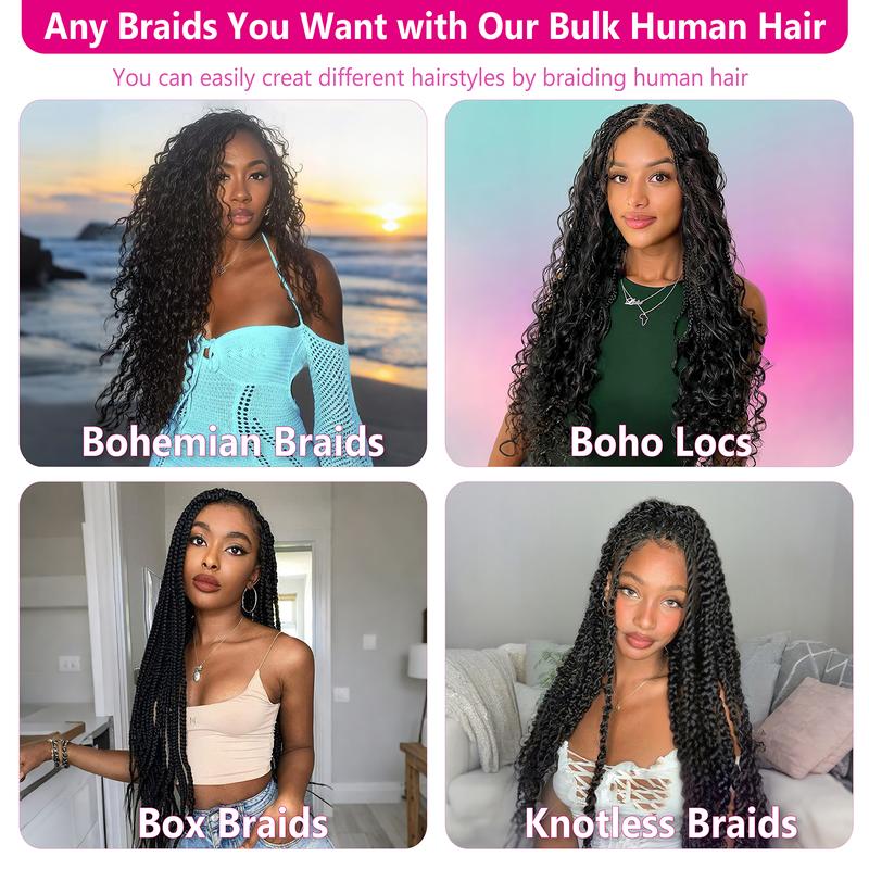 100% Real Human Hair Braiding Hair Deep Wave Bohemian Deep Wave Bulk 100% Human Braiding Hair for Boho Braids Wet and Wavy Boho Knotless Braids Hair Extensions No Weft Natural Color 100% Real Human Hair Braiding Hair Deep Wave Bohemian Deep Wave Bulk 100% Human Braiding Hair for Boho Braids Wet and Wavy Boho Knotless Braids Hair Extensions No Weft Natural Color