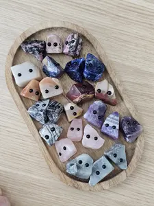 Crystal Pet Rocks - Mini Crystal Friends with Obsidian Eyes