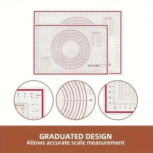 1 PCS Non-Slip Kneading & Pastry Mat – Baking Counter Mat with Measurements, Dough Rolling & Pie Crust Mat, Easy to Clean, Multiple Sizes 41×60.2cm / 51×70.2cm, Kitchen Baking Tools