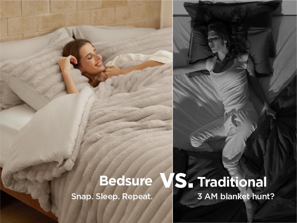 【Spring Glow Up】Bedsure 6 Pieces Gentlesoft 2-in-1 Comforter Set and Detachable Fluffy Blanket, All Season , SnapTech Design for Space Saving 【Spring Glow Up】Bedsure 6 Pieces Gentlesoft 2-in-1 Comforter Set and Detachable Fluffy Blanket, All Season , SnapTech Design for Space Saving