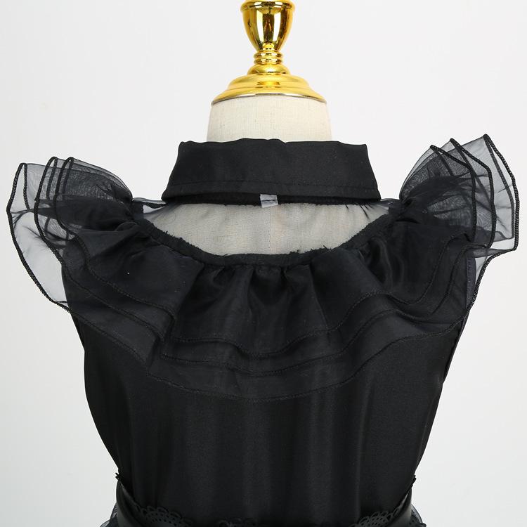 Adams Family Cos Costume Dance Dress Halloween Wednesday Adams Black Dress Cosplay Costume