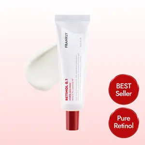 [FRANKLY] Retinol 0.1% Cream — Pure Potent Formula | Ceramides & Ginseng for Pore Minimizer, Wrinkles & Fine Lines, Firmer Skin | Daily gentle Korean retinol cream