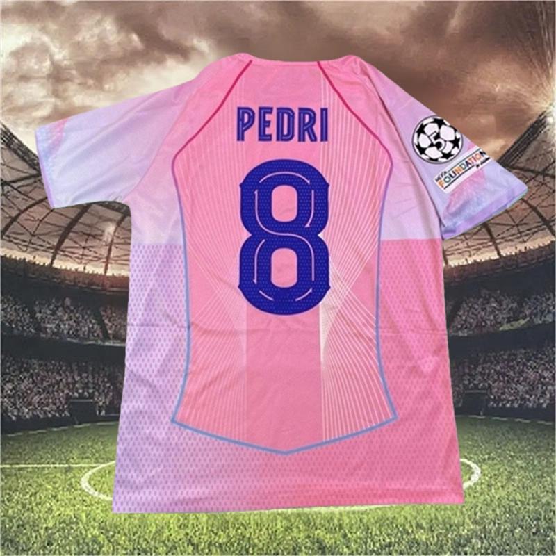2025 2026 Barca Pink Pedri 8 Short sleeve Soccer Jersey