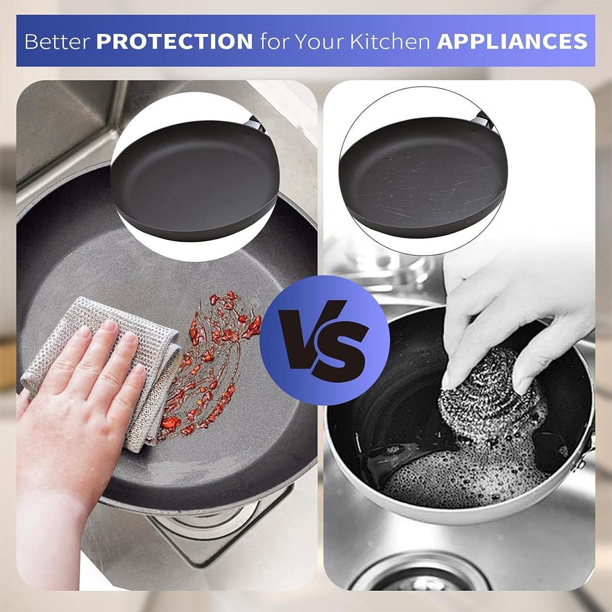 12 Counts Dishwashing Rags,Multipurpose Non-Scratch Wire Dishcloths for Wet and Dry Use, Reusable Wire Cleaning Cloths for Kitchen,Sinks,and Pans Silver Removable, Washable & More 12 Counts Dishwashing Rags,Multipurpose Non-Scratch Wire Dishcloths for Wet and Dry Use, Reusable Wire Cleaning Cloths for Kitchen,Sinks,and Pans Silver Removable, Washable & More