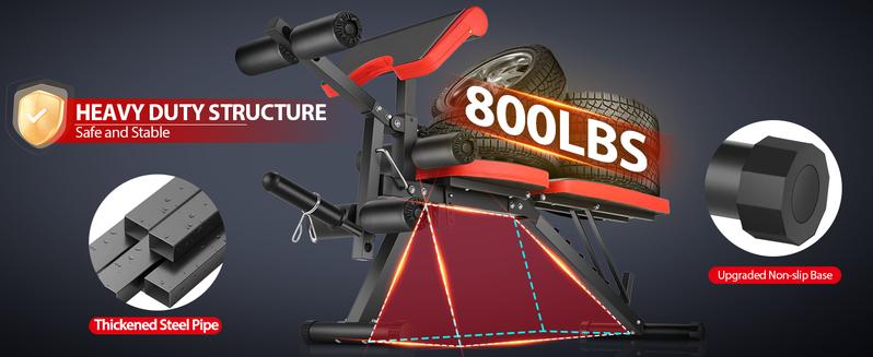 【TikTokShopBlackFriday】OPPSDECOR Olympic 900LBS Adjustable Weight Bench Press with Leg Extension & Preacher Curl Pad for Home Gym Workout Equipment 【TikTokShopBlackFriday】OPPSDECOR Olympic 900LBS Adjustable Weight Bench Press with Leg Extension & Preacher Curl Pad for Home Gym Workout Equipment