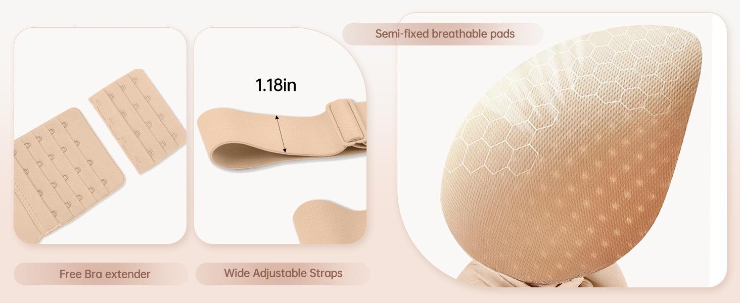 Women Jelly Bras Wirefree Full Coverage No Underwire Everyday Bras Comfortable Wireless Padded Tshirt Bra
