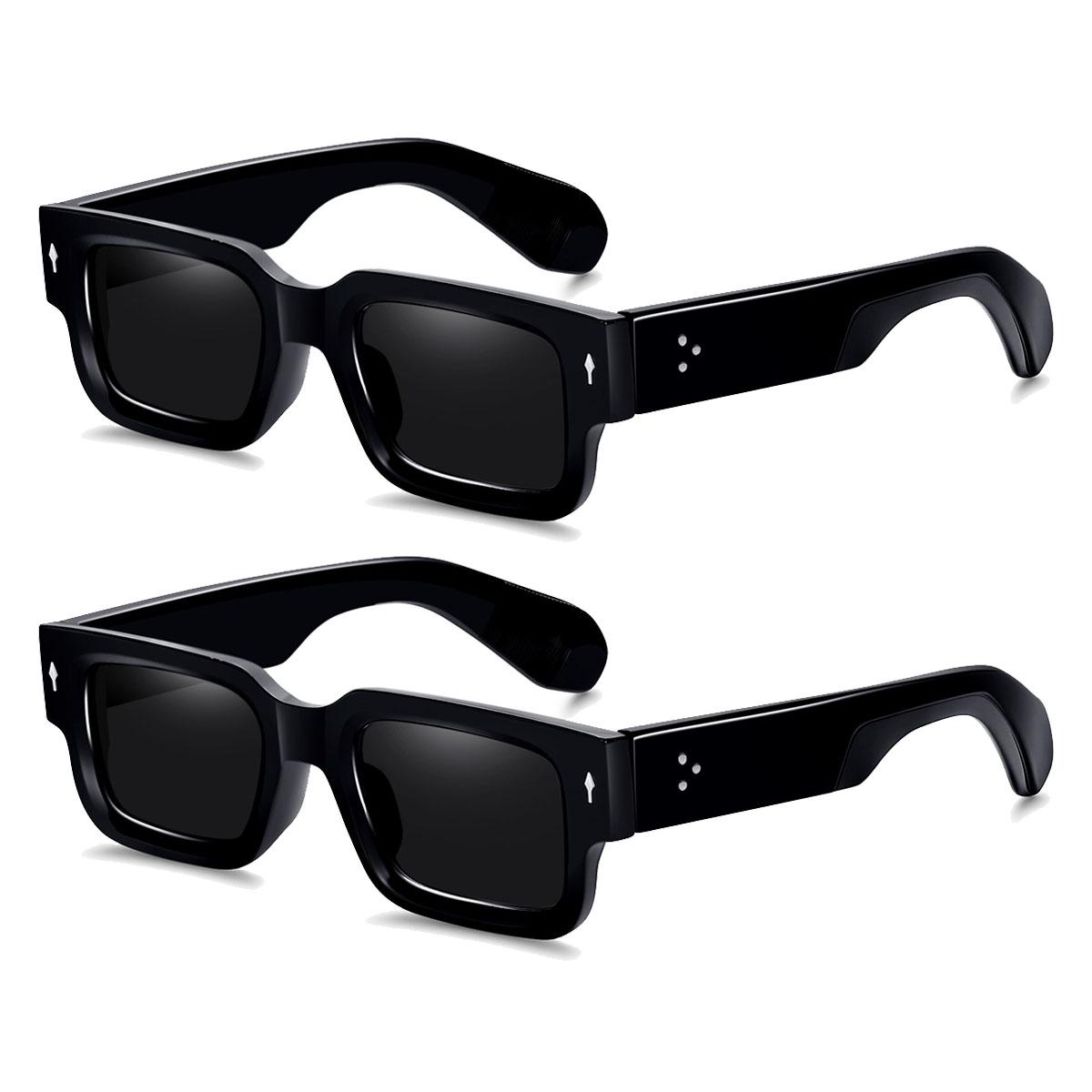 Square Frame Sunglasses with UV400 Protection, Chunky Shield Sunglasses Women main image 2