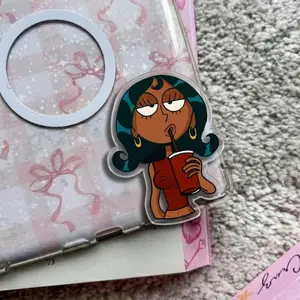 Slay Queen Black Girl Griptok, Girlie Magnetic Grip for Kindle, Kindle Accessories, Kobo Grips, Bookish Gifts for Bookworms, BooktokMagnetic Phone Grip, Black Pride Accessory, Black History Gift For Her Magsafe Library Card sticky mount Ring Stand holder