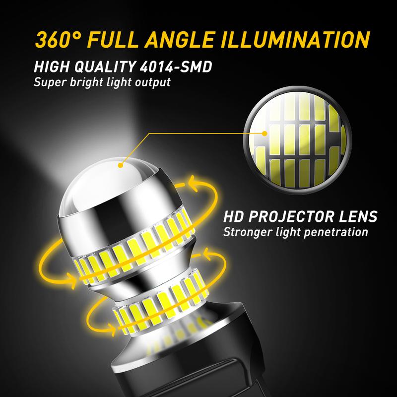 AUXITO 7443 LED Bulbs, Amber Yellow, 7440 7443R LED Bulbs T20 7441 7444 LED Lights for Brake Tail Lights, Pack of 2