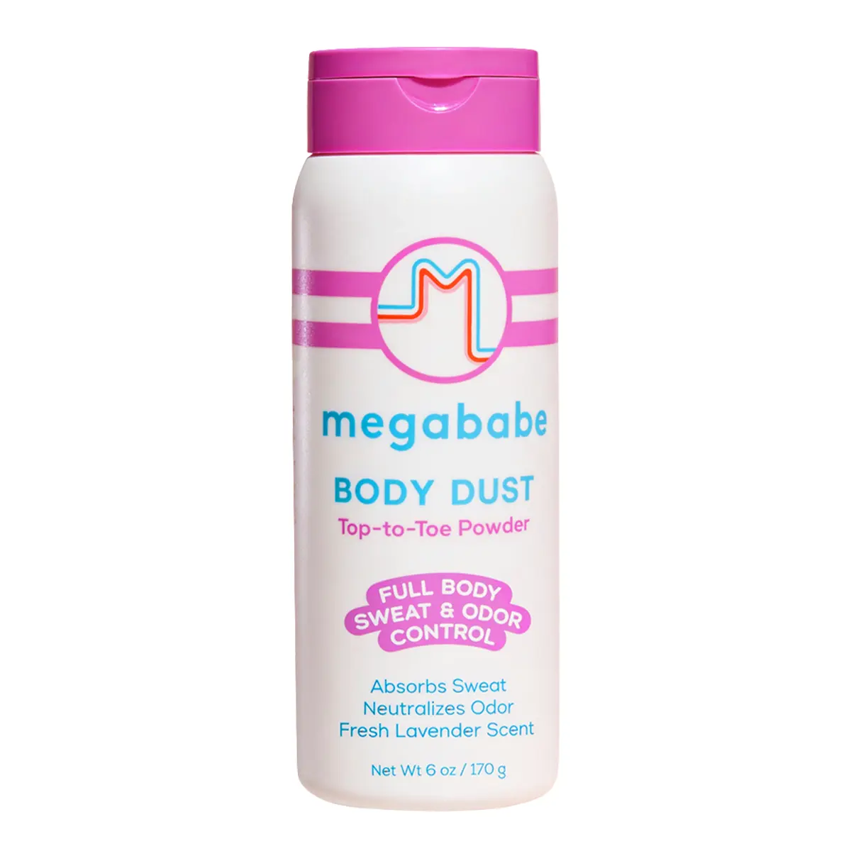 Megababe Sweat Absorbing Body Powder - Body Dust | with Lavender & Aloe | Talc-Free, All Natural | 6 oz