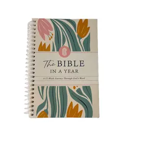 Notebook.The Bible in a Year Spiral Bound Journal | 52-Week Complete Bible Reading Plan & Daily Faith Reflection Notebook