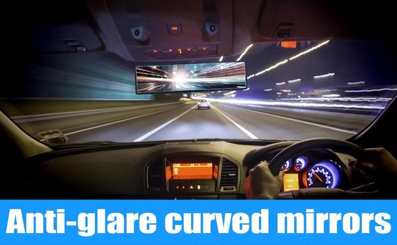 Rear View Mirror, Universal 11.81 Inch Panoramic Convex Interior Clip-on Wide Angle Mirror to Reduce Blind Spot Effectively for Car SUV Trucks -Clear