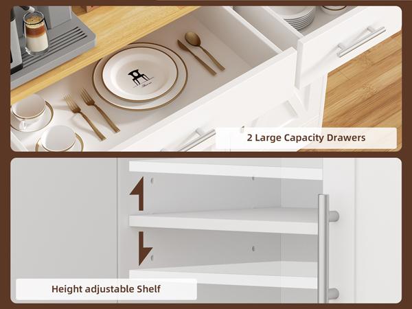 Walsunny Farmhouse Sideboard Buffet Cabinet with Storage with 3 Doors & 2 Drawers, Barn Doors Entryway Buffet Cabinet with Storage, Adjustable Metal Kitchen Cabinet,White Walsunny Farmhouse Sideboard Buffet Cabinet with Storage with 3 Doors & 2 Drawers, Barn Doors Entryway Buffet Cabinet with Storage, Adjustable Metal Kitchen Cabinet,White