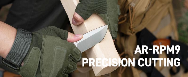 CJRB Mutt EDC Hunting Knife with AR-RPM9 Steel Balde and G10/Wood/Micarta Handle, Fixed Blade Knives for Outdoor Adventures,Camping and Hiking