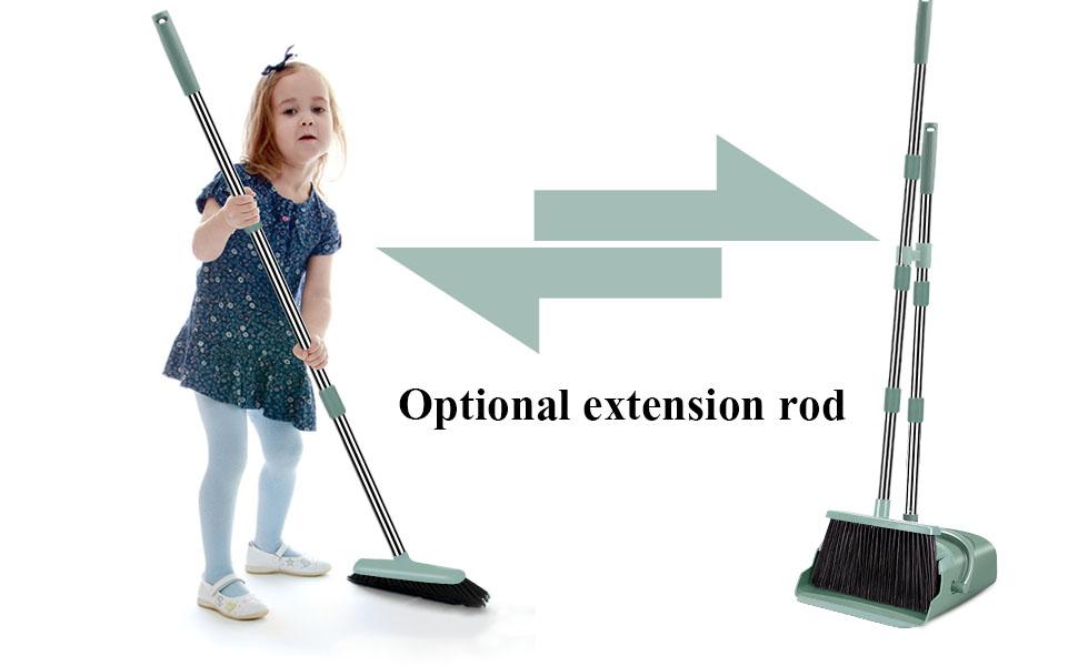 PLL Upgraded Broom and Dustpan Set, Large Size and Stiff Broom Dust pan with Long Handle, Upright,Ideal for Indoor Outdoor Garage Kitchen PLL Upgraded Broom and Dustpan Set, Large Size and Stiff Broom Dust pan with Long Handle, Upright,Ideal for Indoor Outdoor Garage Kitchen