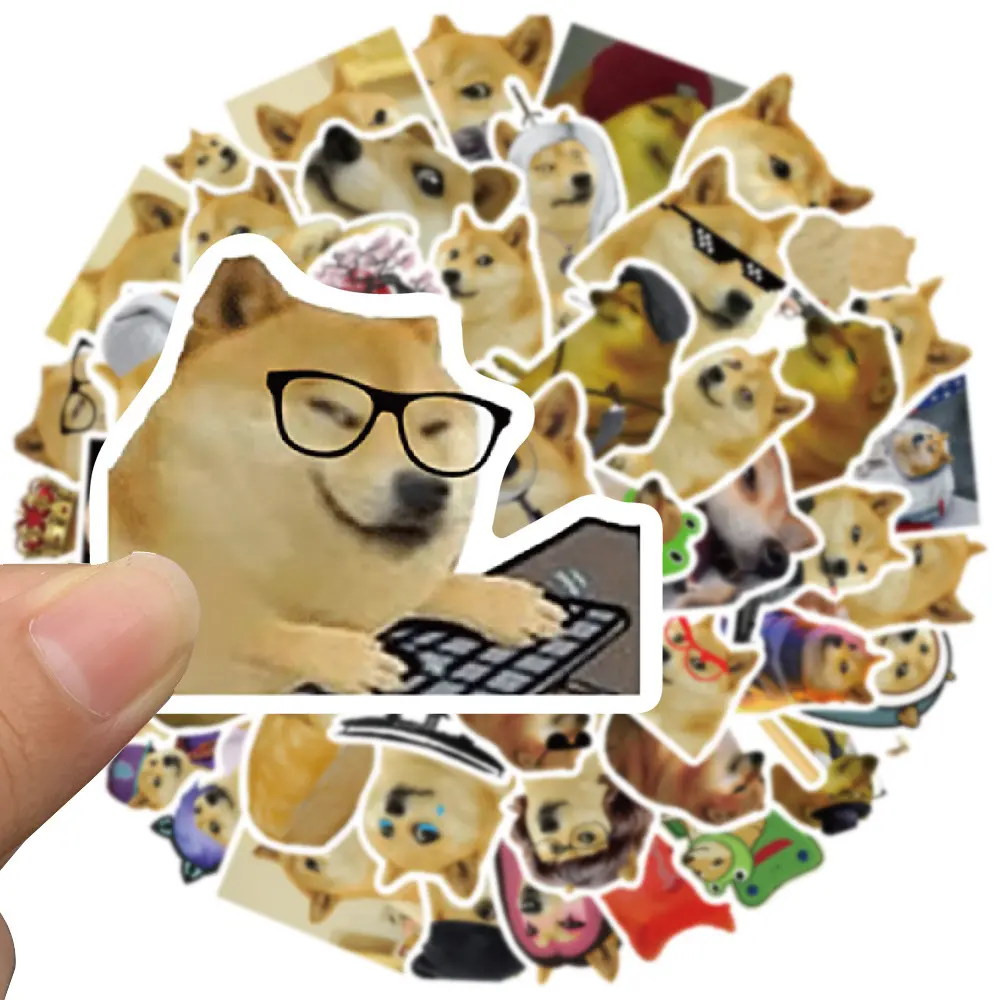 50PCS Funny Doge Meme Vinyl Waterproof Stickers - What the Dog Doing Sarcastic Internet Humor Accessories for Kindle, Laptop, Hydro Flask - Teen Gift - High-Quality Decorative Stickers for Phone Case, Luggage, Meme Sticker
