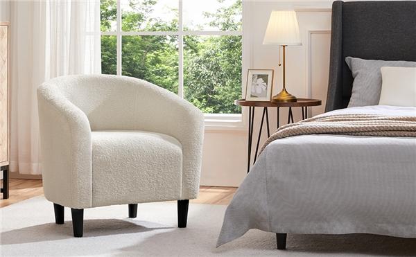 Yaheetech Barrel Chair, Furry Accent Chair with Soft Padded Armrest, Fuzzy Club Chair for Living Room/Bedroom/Reading Room/Guestroom Yaheetech Barrel Chair, Furry Accent Chair with Soft Padded Armrest, Fuzzy Club Chair for Living Room/Bedroom/Reading Room/Guestroom