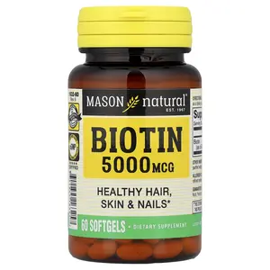 Mason Natural Biotin, 5,000 mcg, 60 Softgels