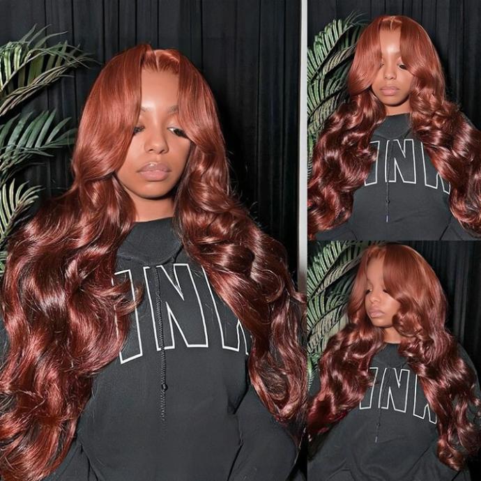 UNice Glueless Reddish Brown Body Wave Wig Byebye Slip Pre-cut 7x5 HD Lace Closure Human Hair Wigs with Bleached Knots Friendly for Beginner SpringStatements