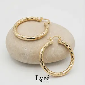 Solene 40mm Box-Cut Hoop Earrings