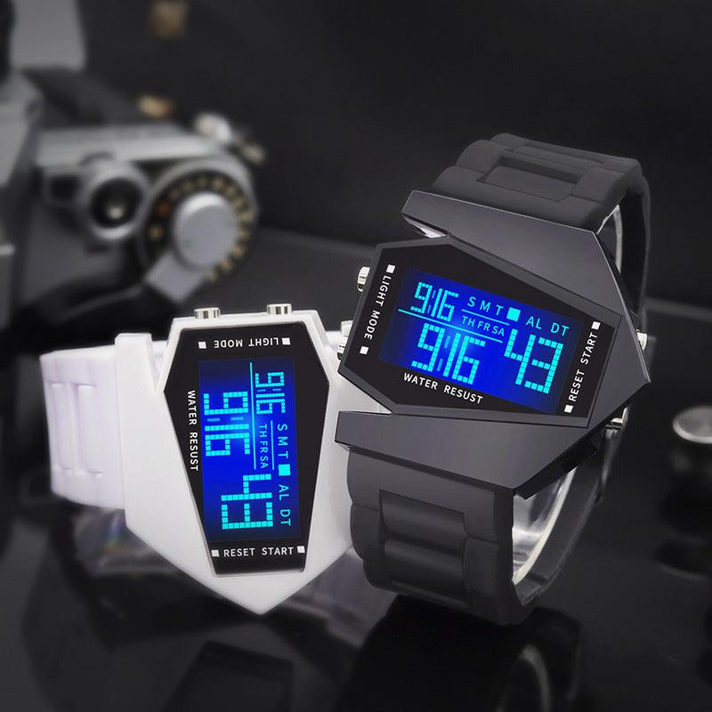 Creative Luminous Airplane Shape LED Watch with Adjustable Strap, Multi-Color Lights, and Luminous Display Creative Luminous Airplane Shape LED Watch with Adjustable Strap, Multi-Color Lights, and Luminous Display