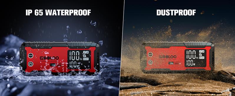 GOOLOO GT4000S Jump Starter 4000 Amp Car Starter 100W Two-Way Fast-Charging Portable Car Battery Charger Booster Pack for 10L Diesel and 12L