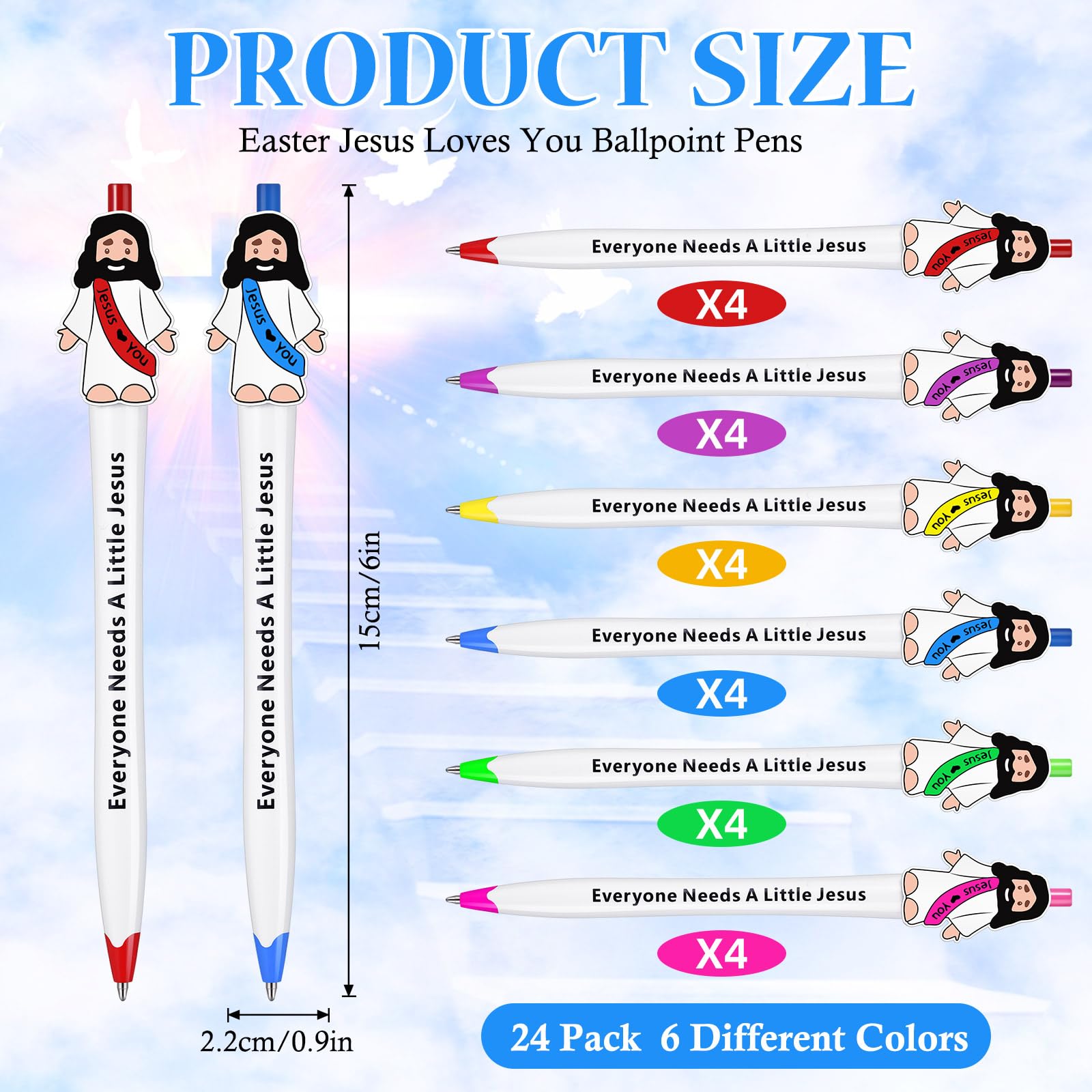 24/20Pcs Bible Verse Ballpoint Pen Jesus love You Pen for Sunday School Baptism Gift Easter Basket Stuffer Inspirational Ballpoint Pen for Men Women Bible Study and Daily Use School & Office Stationery Supplies
