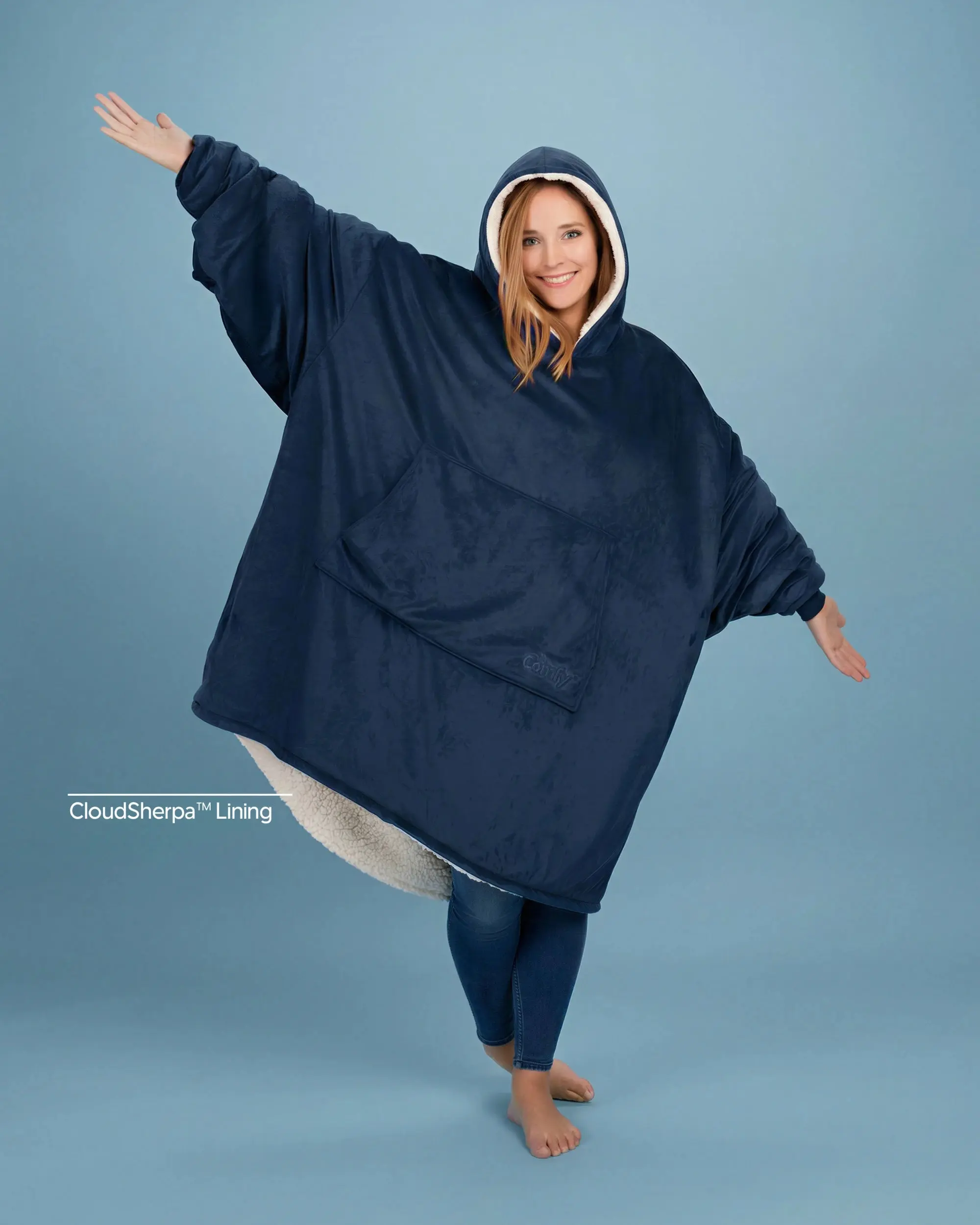 THE COMFY Original - Sherpa Lined Wearable Blanket Hoodie for Warmth and Style, Machine Washable, One Size Fits Most, Seen on Shark Tank, Great Gift, Great for Winter, Womenswear