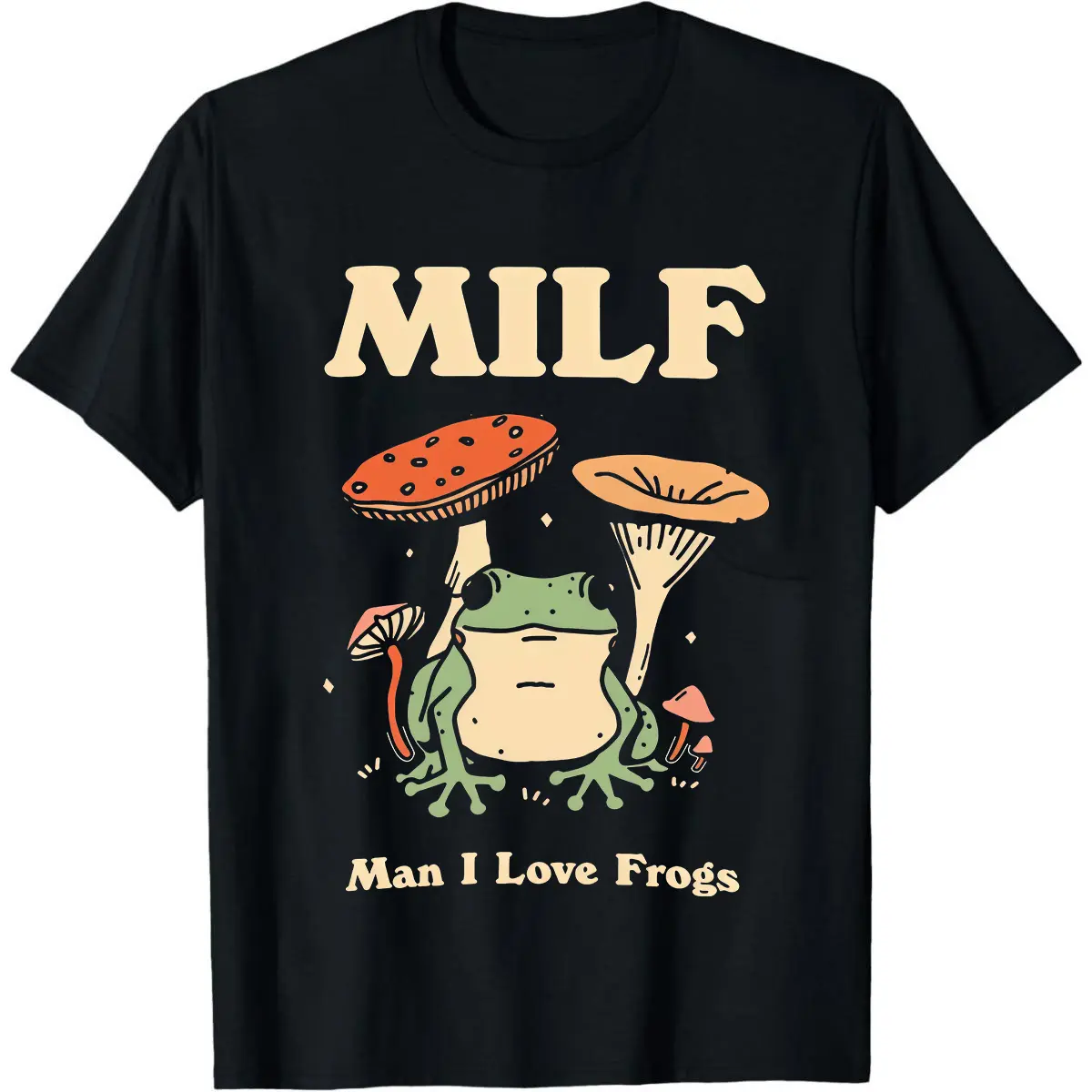 Retro Frog Tshirt, Dark Colors Funny MILF Froggy Shirt, Cottagecore Froggy Tee, Oversized UNISEX T-shirt, Toad Shirt, Frog Lover shirt